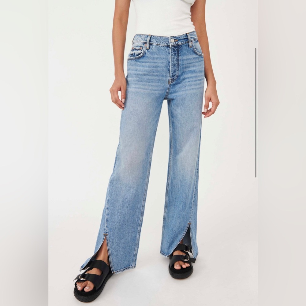 We the Free Slit Straight Jeans, Size 32.
